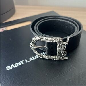 Saint Laurent YSL Vegetal Browny Treat Belt size 75